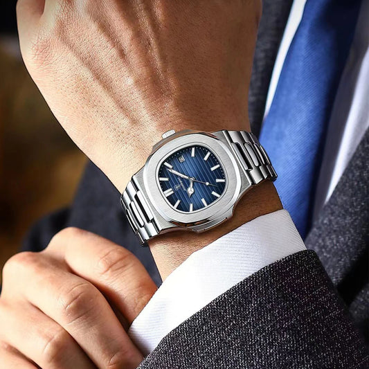 Square Stainless Steel Quartz Watch