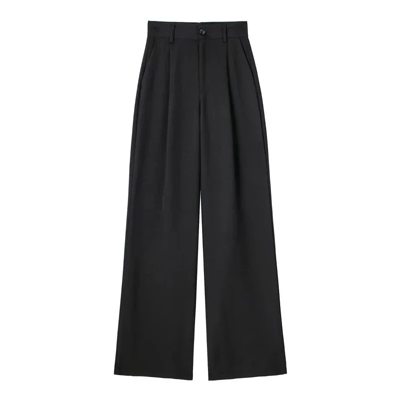 Women's Formal Striped Baggy High-Waist Suit Pants