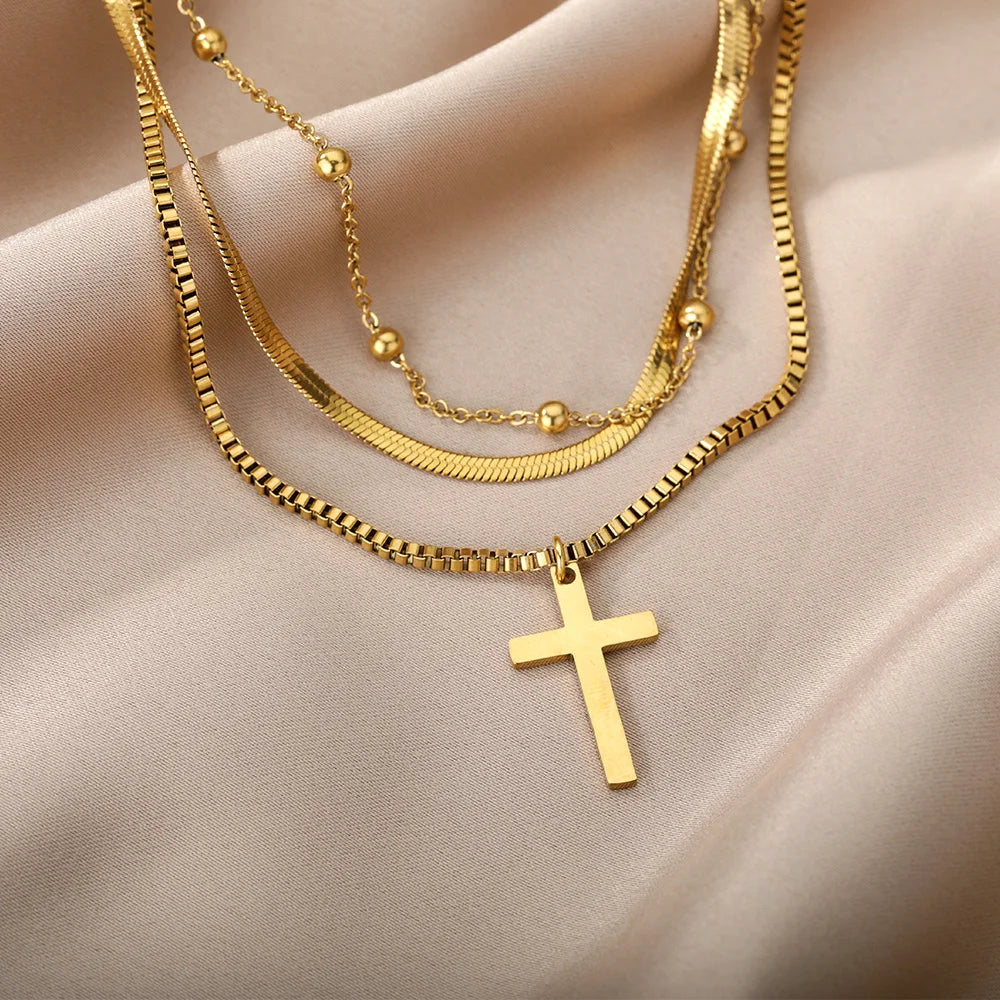 315L Gold Heart Layered Necklace