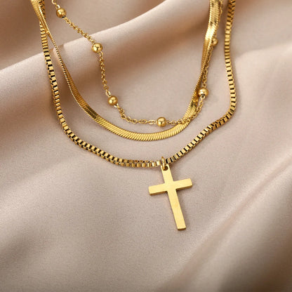 315L Gold Heart Layered Necklace