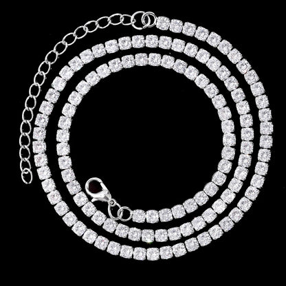 2-Row Miami Iced Cubed Link Necklace