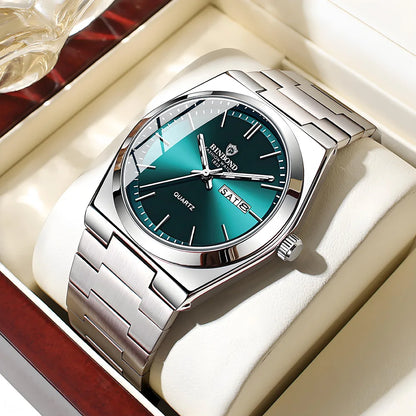 Dual-Date Stainless Quartz Watch