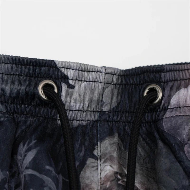 'Rose Design' Embroidery Fitness Shorts