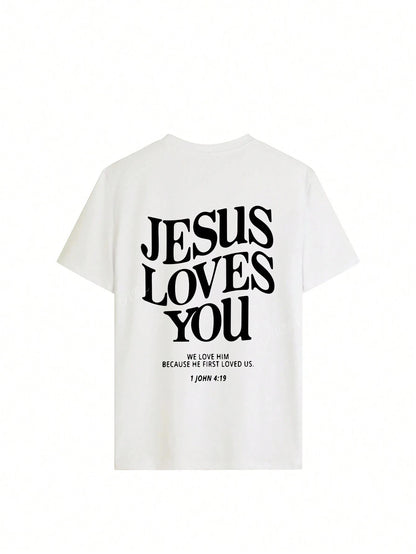 Strapless 'Jesus Loves You' Graphic Tee