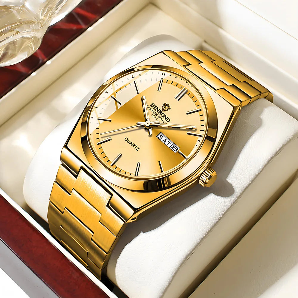 Dual-Date Stainless Quartz Watch
