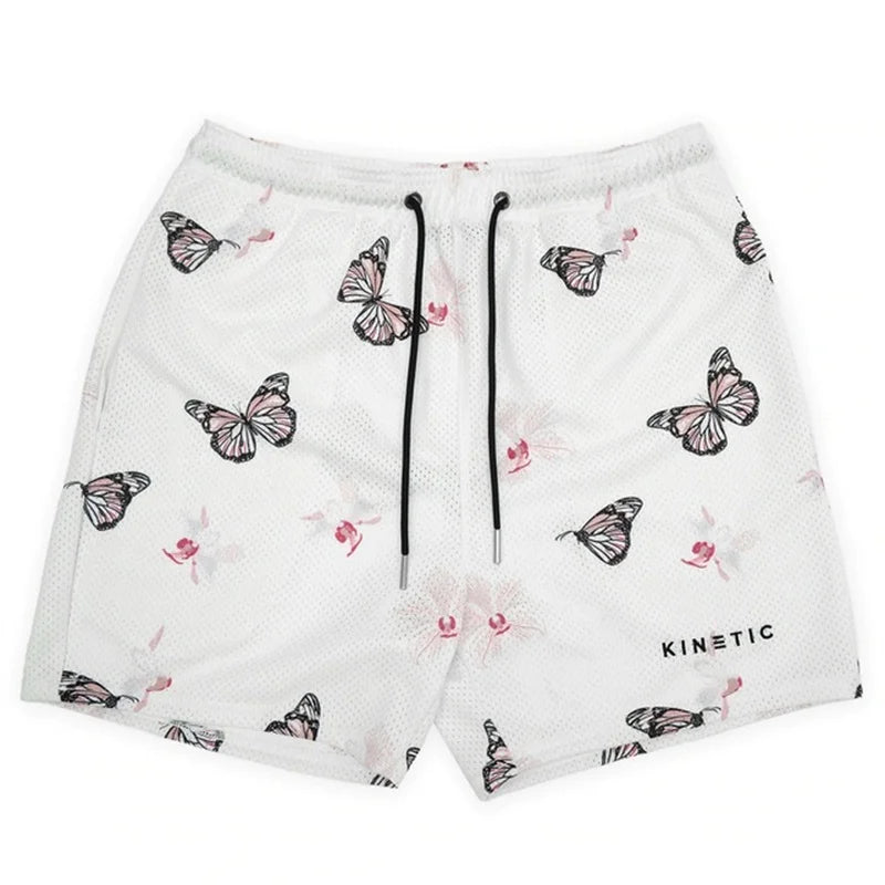 'Rose Design' Embroidery Fitness Shorts