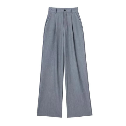 Women's Formal Striped Baggy High-Waist Suit Pants
