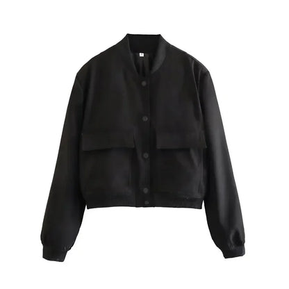 Women's Cropped Aviator Bomber Jacket