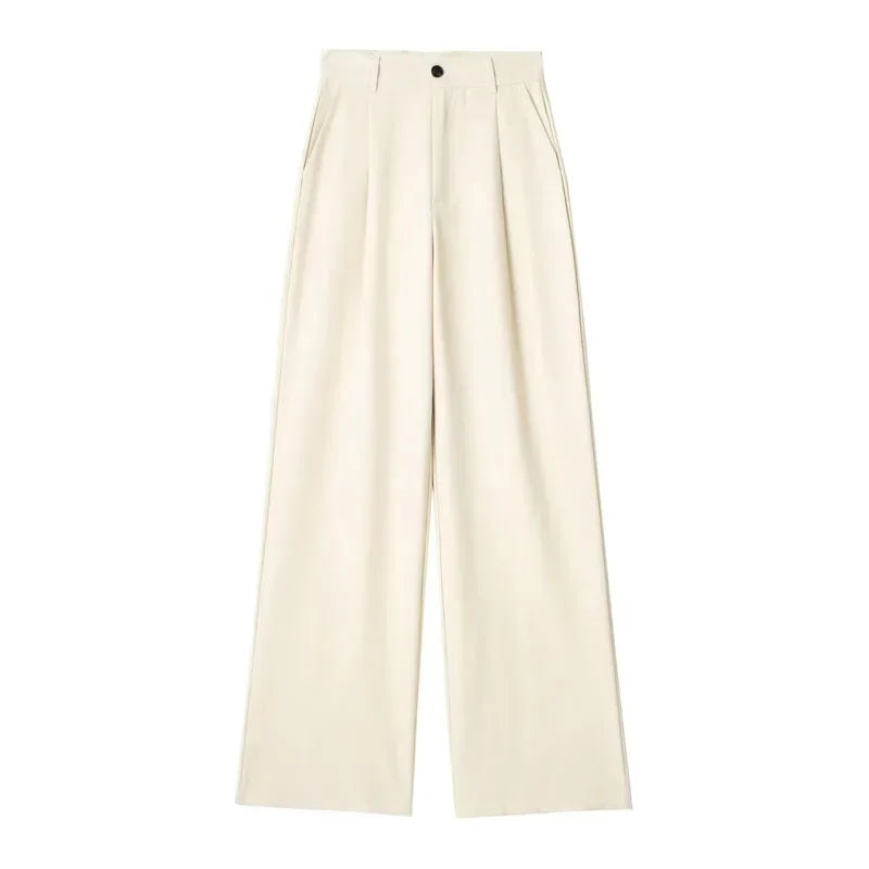 Women's Formal Striped Baggy High-Waist Suit Pants