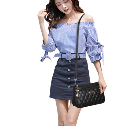 'Sac a Main' Ladies Embroidered Leather Messenger Handbag