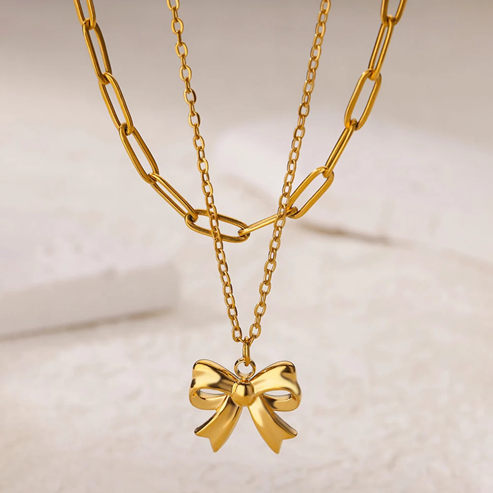 315L Gold Heart Layered Necklace