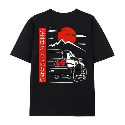 Japanese Style JDM R34 Back-Print Oversized Tee