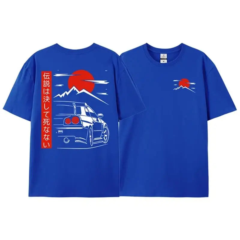 Japanese Style JDM R34 Back-Print Oversized Tee