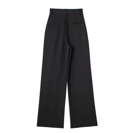 Women's Formal Striped Baggy High-Waist Suit Pants