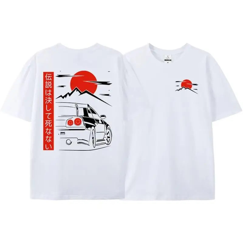 Japanese Style JDM R34 Back-Print Oversized Tee