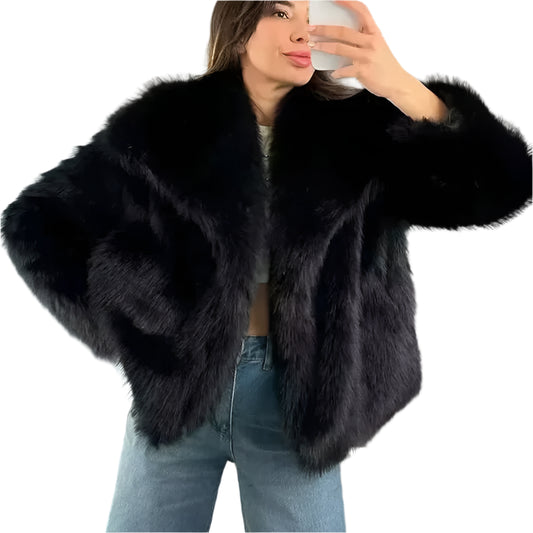 Women's 2024 Plush Faux Fur Coat