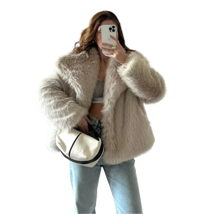Women's 2024 Plush Faux Fur Coat