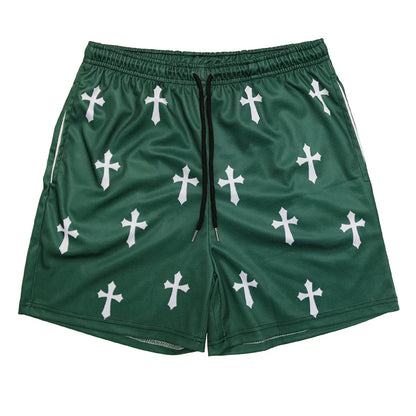 Y2K Christian Angel Gym Shorts with Pockets