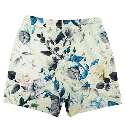 'Rose Design' Embroidery Fitness Shorts