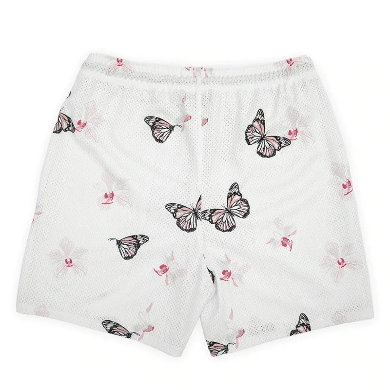 'Rose Design' Embroidery Fitness Shorts