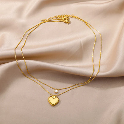 315L Gold Heart Layered Necklace