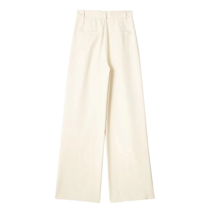 Women's Formal Striped Baggy High-Waist Suit Pants