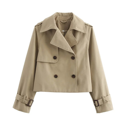 Ladies Chic Cropped Trench Jacket
