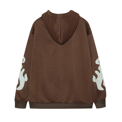 Embroidered Cross-Fire Cashmere Hoodie