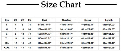 Size chart for shirts with measurements in US, UK, and EU standards.