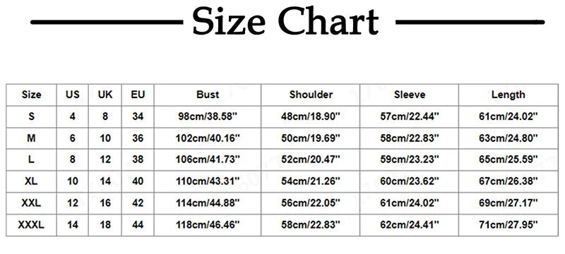 Size chart for shirts with measurements in US, UK, EU, and how to measure guide.