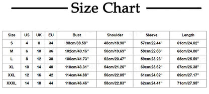 Size chart for shirts with measurements in US, UK, EU, and how to measure guide.