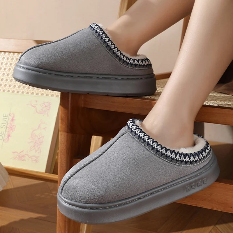 Fluffy Winter Platform Slippers