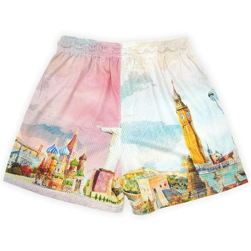 'Rose Design' Embroidery Fitness Shorts