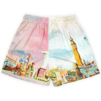 'Rose Design' Embroidery Fitness Shorts