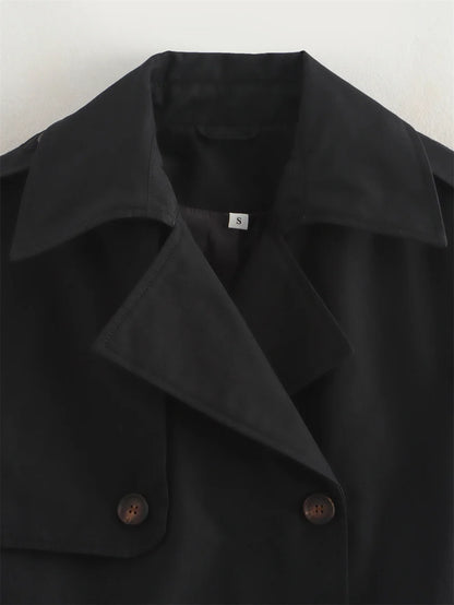 Ladies Chic Cropped Trench Jacket