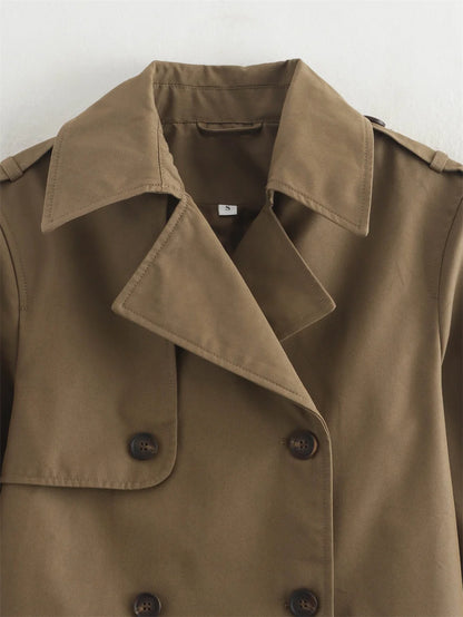 Ladies Chic Cropped Trench Jacket