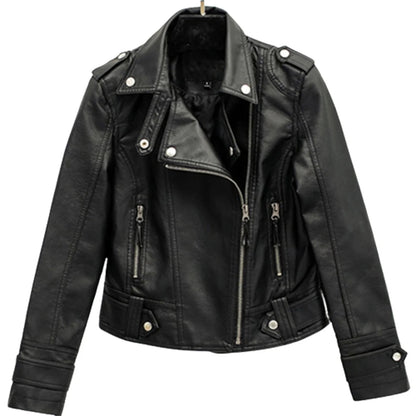 Women's 2024 Chic Leather Moto Jacket