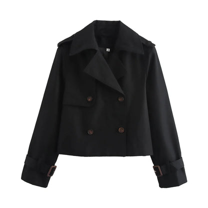Ladies Chic Cropped Trench Jacket
