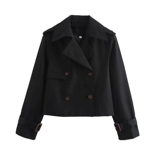 Ladies Chic Cropped Trench Jacket
