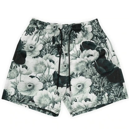'Rose Design' Embroidery Fitness Shorts