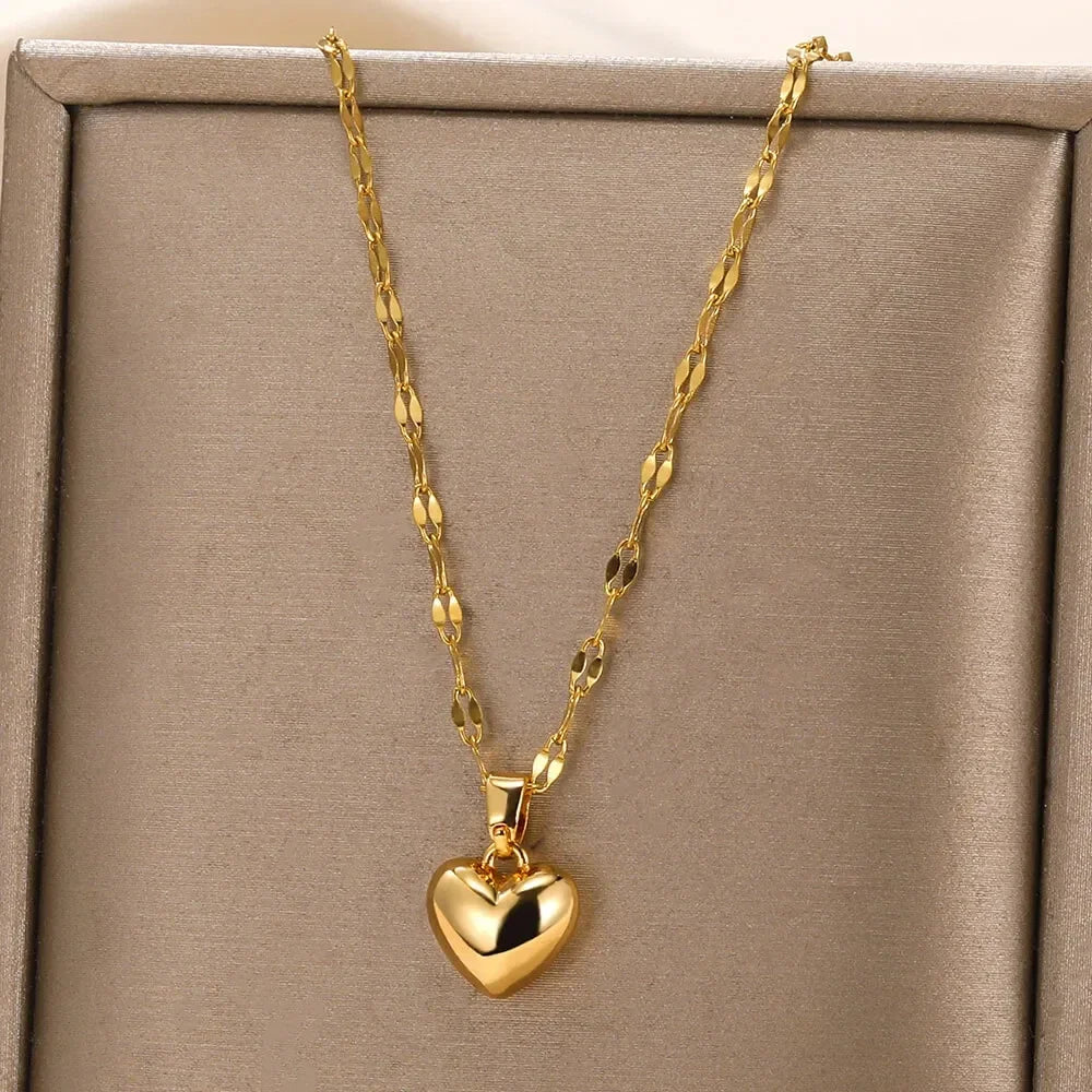 315L Gold Heart Layered Necklace