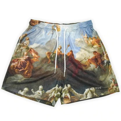 'Rose Design' Embroidery Fitness Shorts