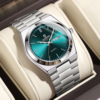 Dual-Date Stainless Quartz Watch