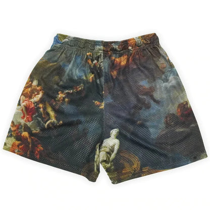 'Rose Design' Embroidery Fitness Shorts