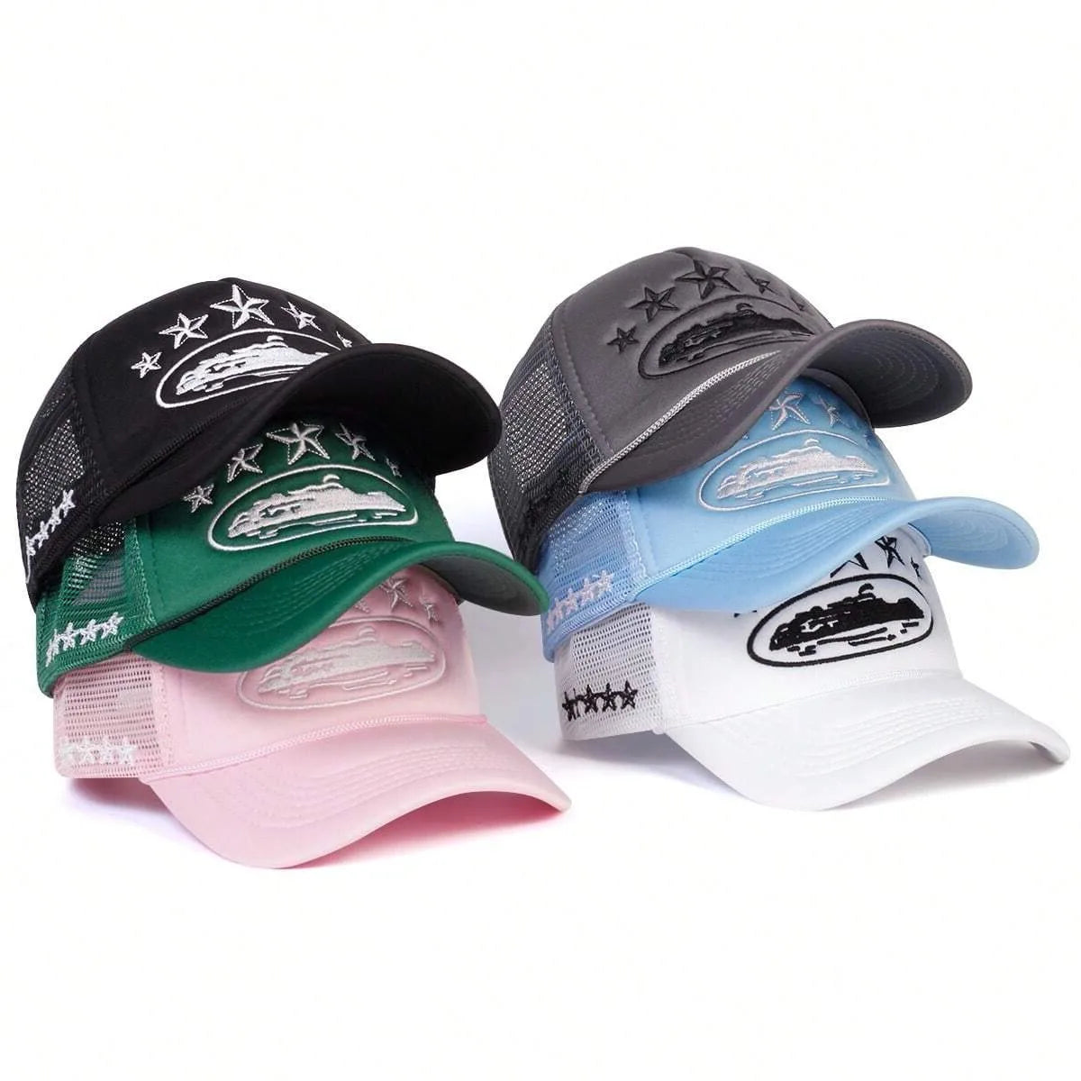 Fashionable Embroidered Mesh Baseball Cap