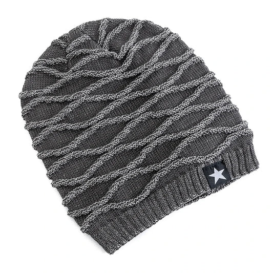Winter Fur-Lined Slouchy Star Beanie