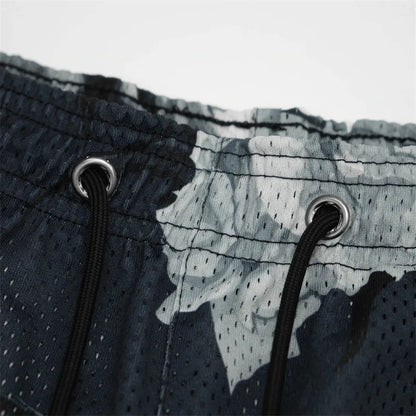 'Rose Design' Embroidery Fitness Shorts