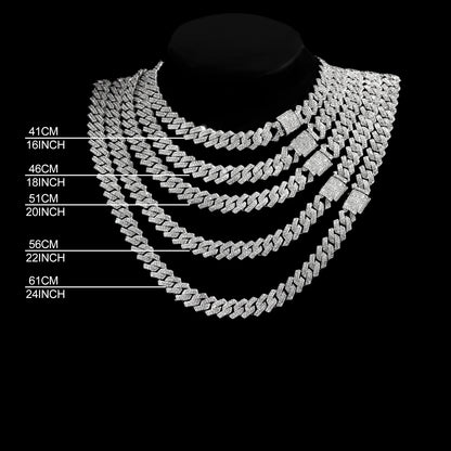 2-Row Miami Iced Cubed Link Necklace