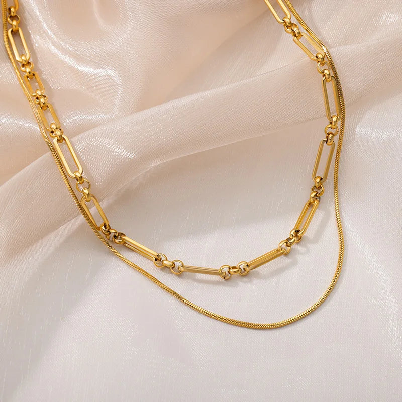 315L Gold Heart Layered Necklace