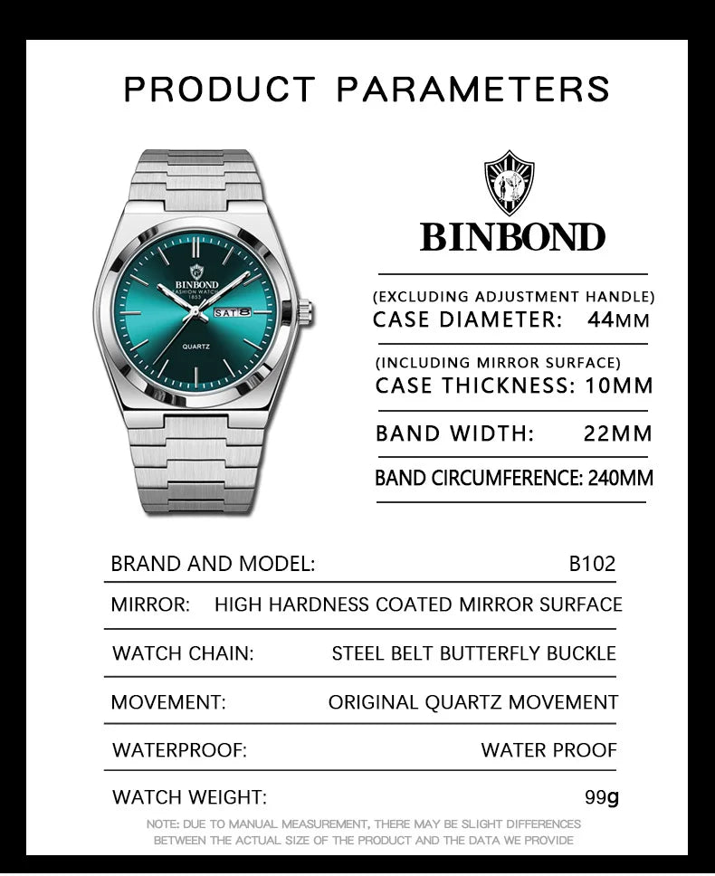 Dual-Date Stainless Quartz Watch